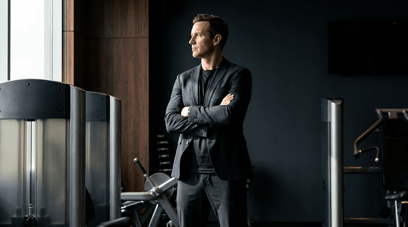 Executive in a premium dark gym